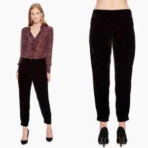 Parker NY Morgan Velvet Ankle Pants Black Size 10 NWT NEW
